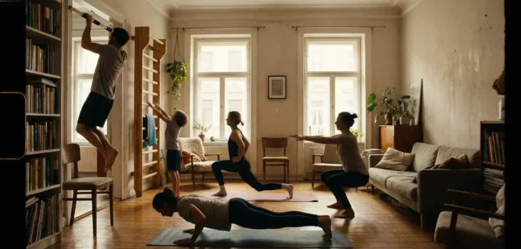 Exercice WOD Cindy famille intérieur