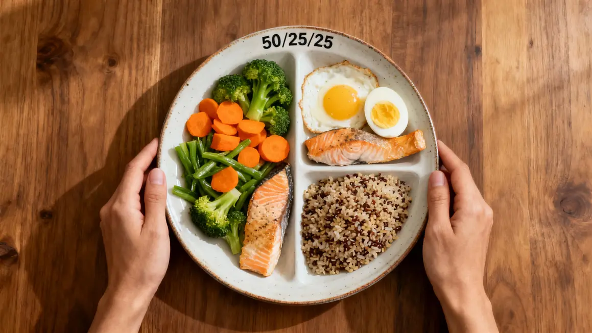 assiette rééquilibrée modèle 50 25 25