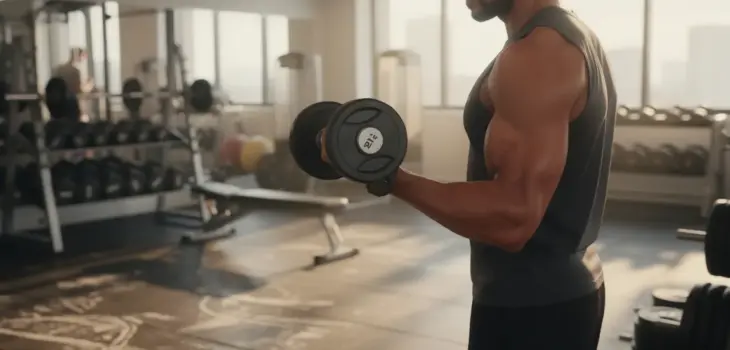 illustration biceps court long curl haltere salle de sport