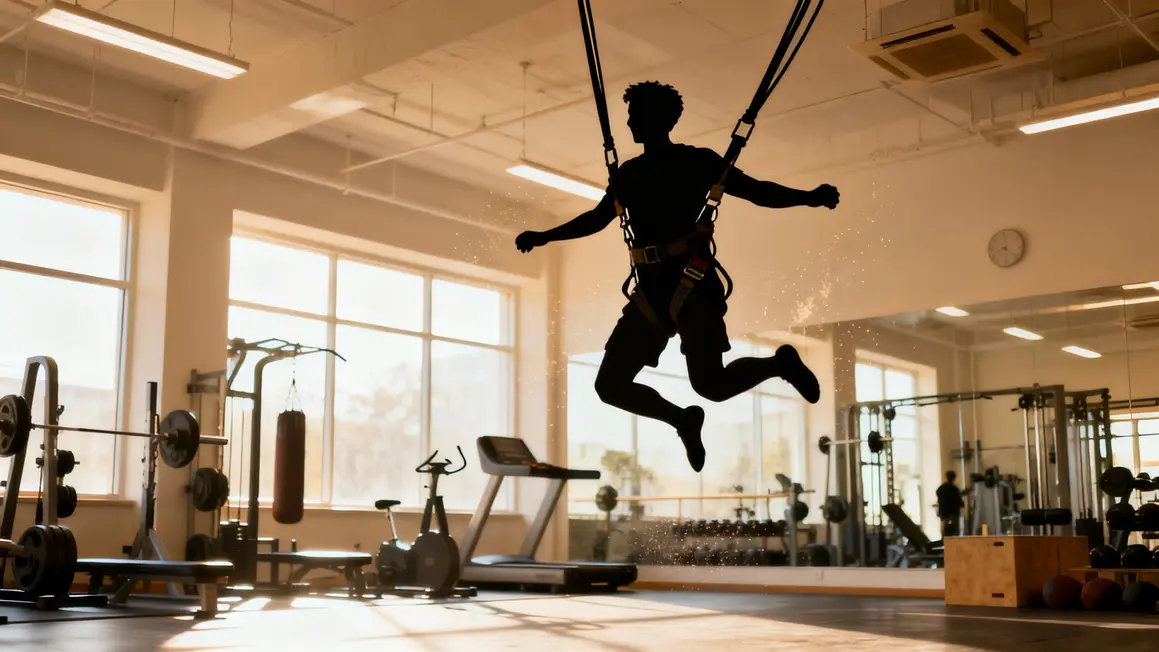 Saut bungee fitness harnais salle claire