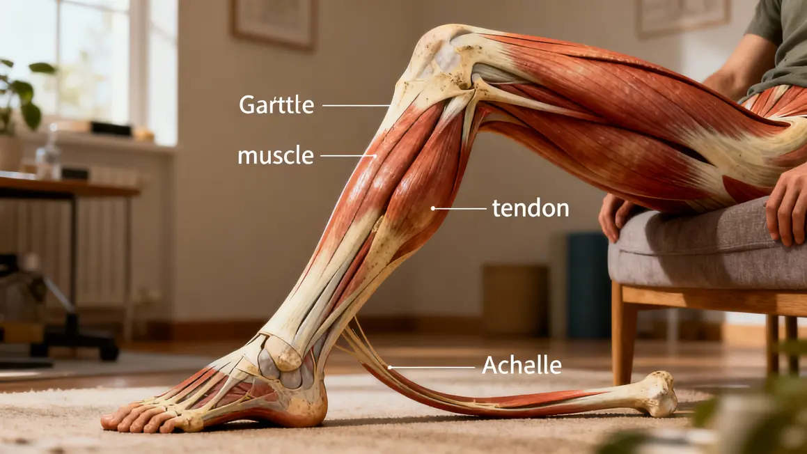 Schema jambe mollet court galbe haut tendon