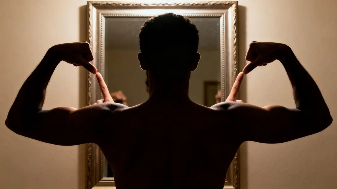 test biceps court long bras flechi miroir