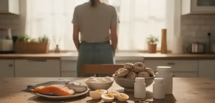 femme devant fenetre aliments riches vitamine d