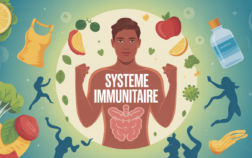 illustration renforcement du système immunitaire bouclier stylisé aliments