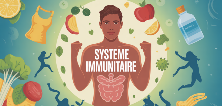illustration renforcement du système immunitaire bouclier stylisé aliments