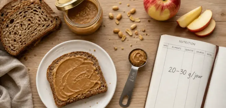 Beurre de cacahuete et cholestérol : tartine et dose 20–30 g/jour