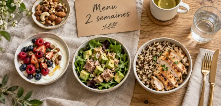 menu regime proteine 2 semaines, 14 jours